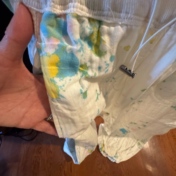 Free People White Floral Track Pants - Picture 3 of 4